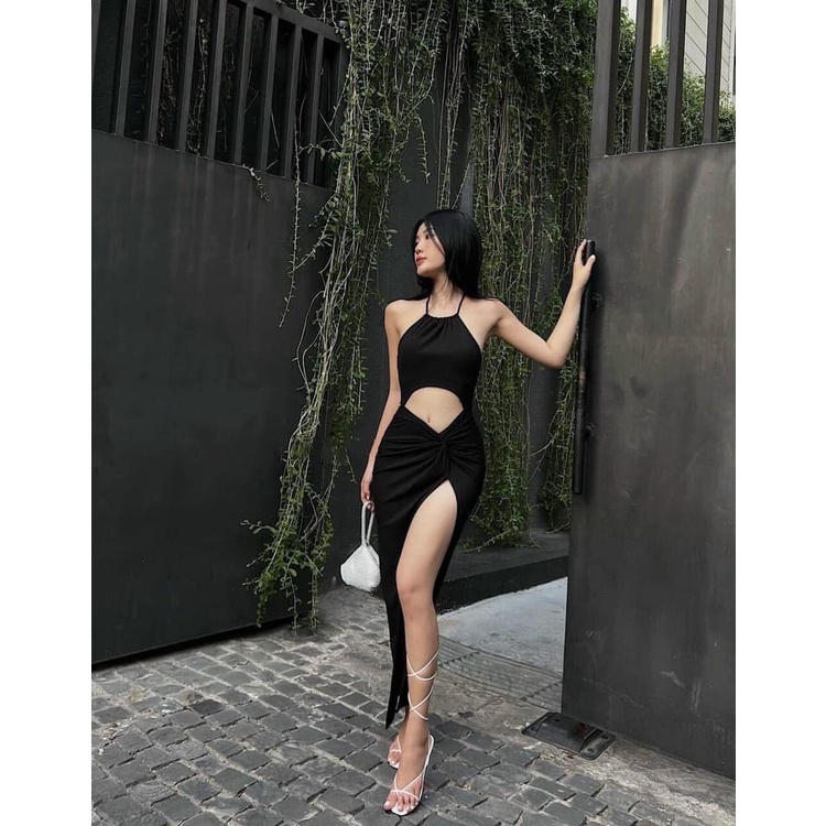 Dép sandal quai mảnh xỏ ngón da lì dây dài gót nhọn 7cm siêu hot