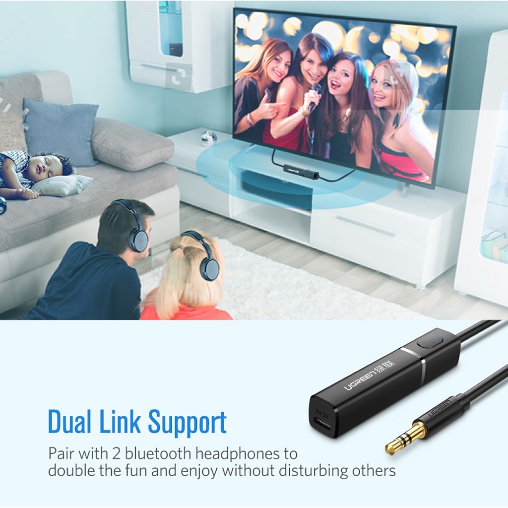 Bộ Phát Bluetooth 5.0  UGreen Chính Hãng- Dùng cho Tivi, Máy Tính, DVD, PS4
