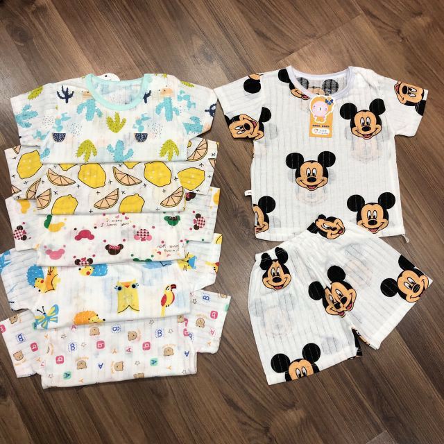 Bộ cộc tay cho bé BabyGao cotton thông hơi siêu thoáng mát