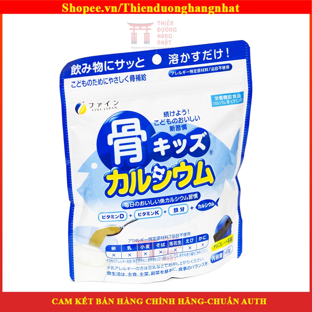 Bột Bone's Calcium for kids túi 140g bổ sung canxi xương cá tuyết Nhật Bản (date 2023)