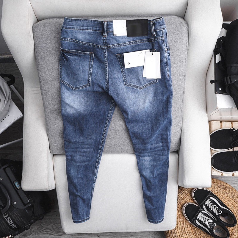 Quần jean nam xanh đậm slimfit nhập khẩu - co giãn | BigBuy360 - bigbuy360.vn