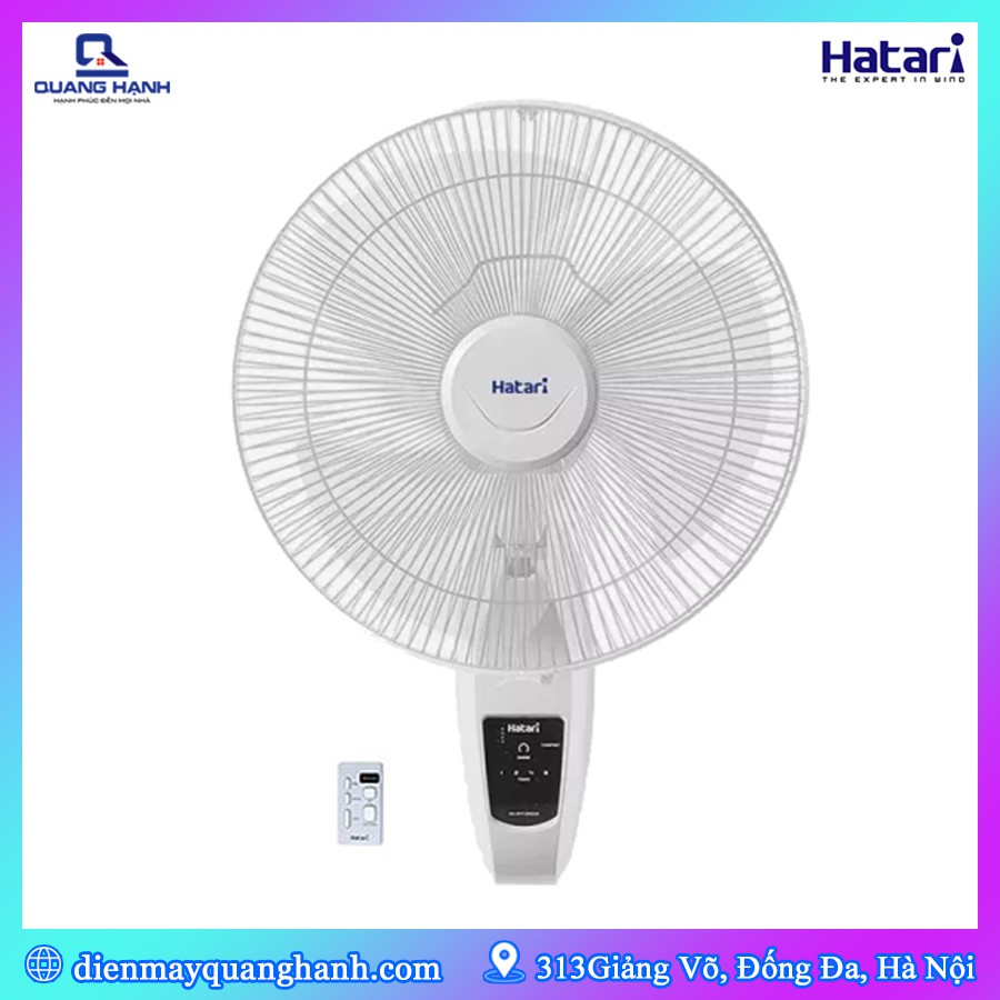 [Mã SKAMA07 giảm 8% đơn 250k]Quạt treo tường Hatari HT-W16R6 có điều khiển (Trắng) - Hãng phân phối