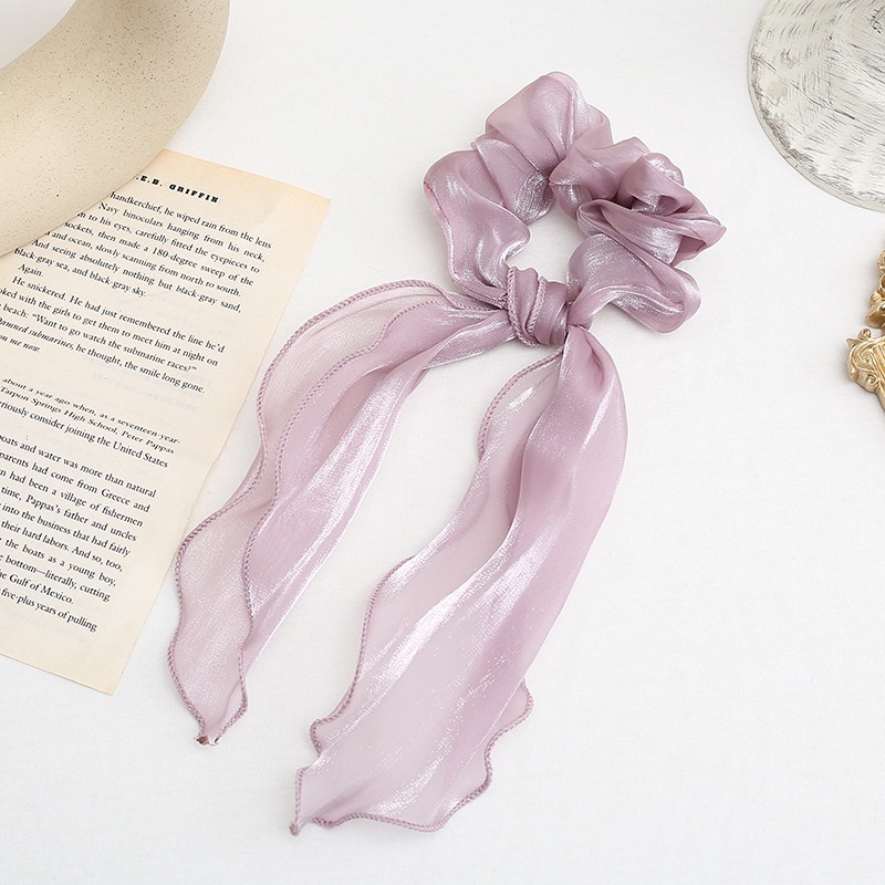 Dây buộc tóc Scrunchies Vintage voan nhũ sanh chảnh HD59