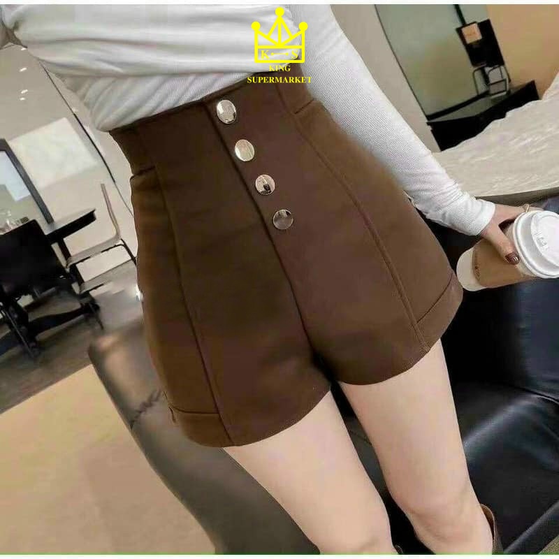 Quần short nữ cạp cao 4 khuy, quần đùi nữ lưng cao chất vải tuyết mưa loại đẹp.