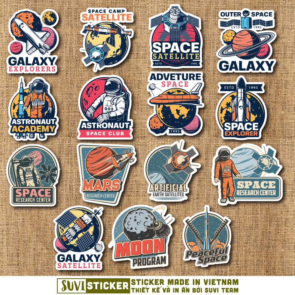 50 Sticker Galaxy chống nước sticker dán mũ bảo hiểm, laptop, điện thoại, đàn guitar, vali. MSP: NS04