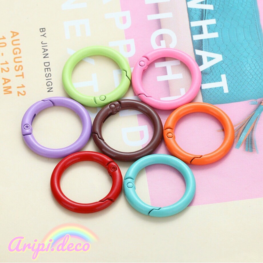 Khoen tròn dày mở kim loại mạ sơn N16/ Nguyên liệu làm phụ kiện handmade resin trang trí