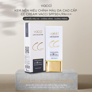 Kem Nền CC Cream Cao Cấp Vacci Hiệu Chỉnh Đều Màu Da Chống Nắng SPF 50