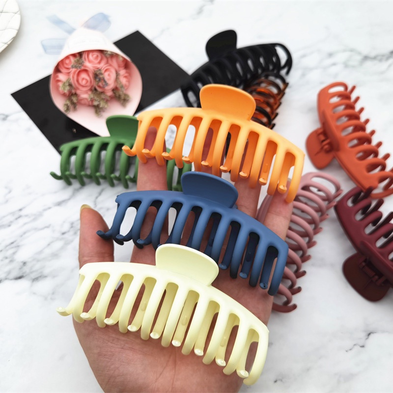Kẹp càng cua nhựa acrylic màu trơn phong cách Hàn Quốc nhiều màu tùy chọn cho nữ