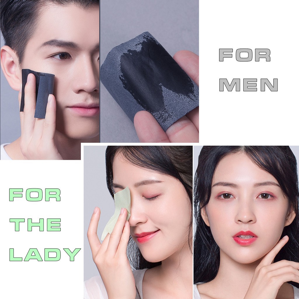 Giấy Thấm Dầu Da Mặt Nam &amp; Nữ BLUEMAN Giảm Nhờn Ngừa Mụn 100 tờ/hộp