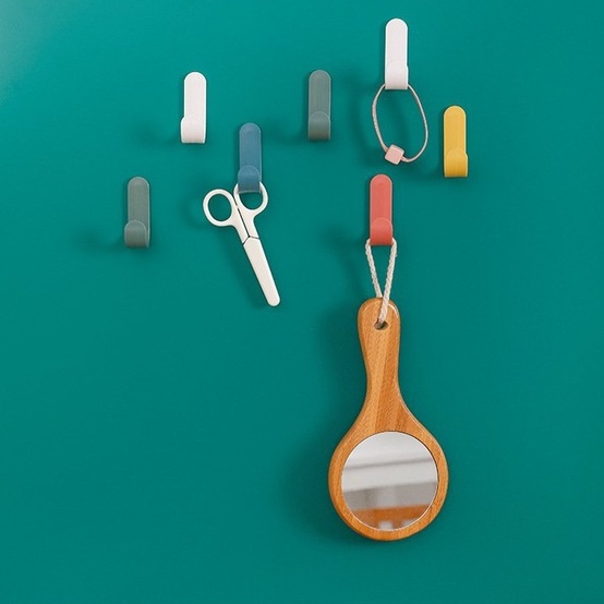 Móc Dán Tường Chữ L Loại Nhỏ Đa Năng Dùng Treo Cuộn Giấy, Giá Đỡ Nắp Nồi, Gác Thớt Thông Minh