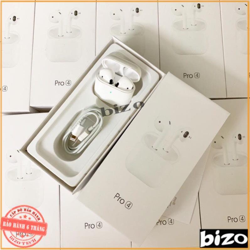 [BẢN NÂNG CẤP - BH 6 THÁNG]] Tai nghe mini Airpods Pro 4 Bluetooth 5.0 TWS, cảm biến, đổi tên, định vị chuẩn