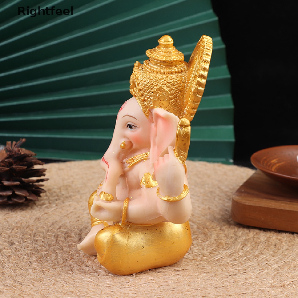Mô Hình Tượng Phật Thần Ganesha Vàng Điêu Khắc Tinh Xảo