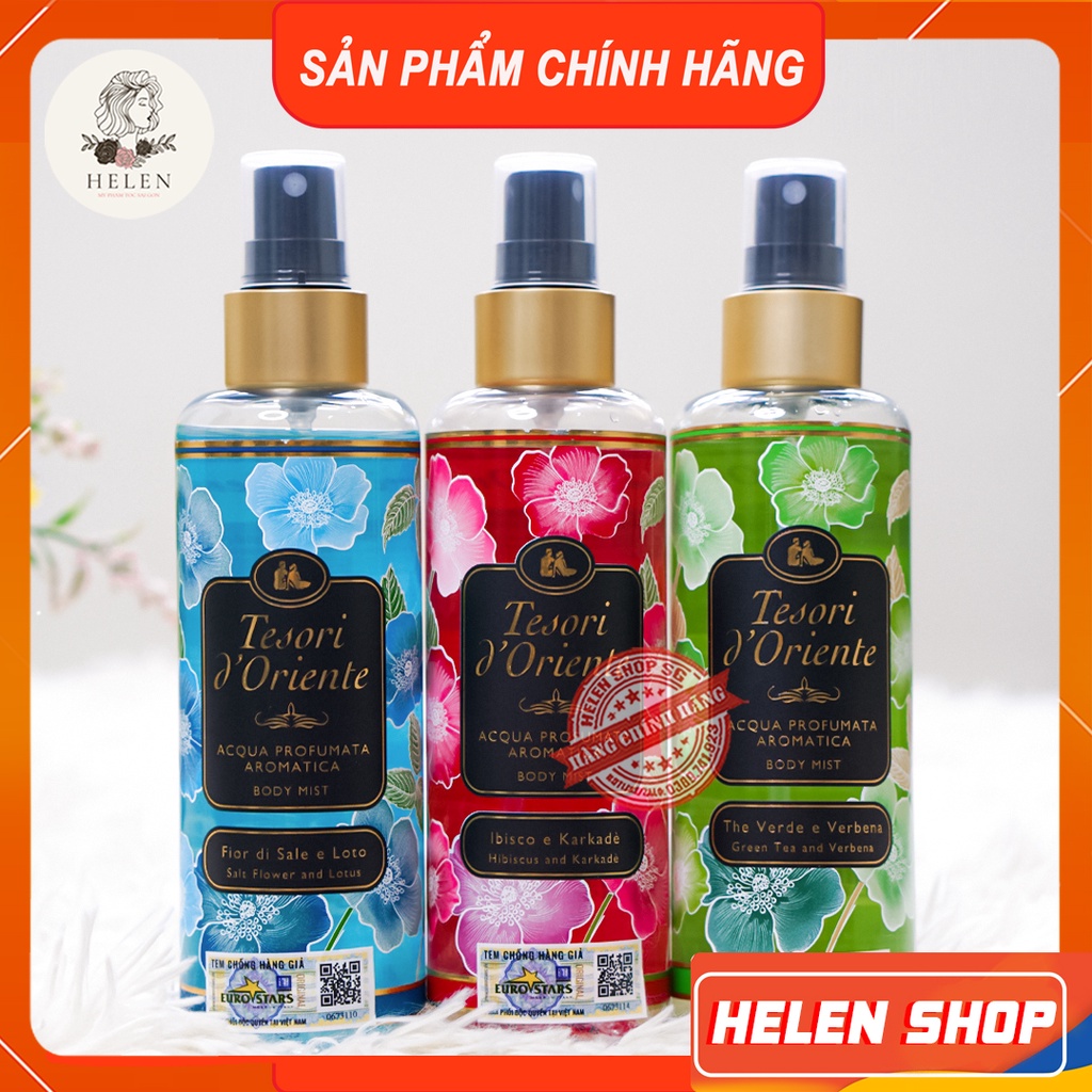 Xịt Thơm Body Mist Dưỡng Ẩm Body TESORI D ORIENTE Hương Nước Hoa Cao Cấp