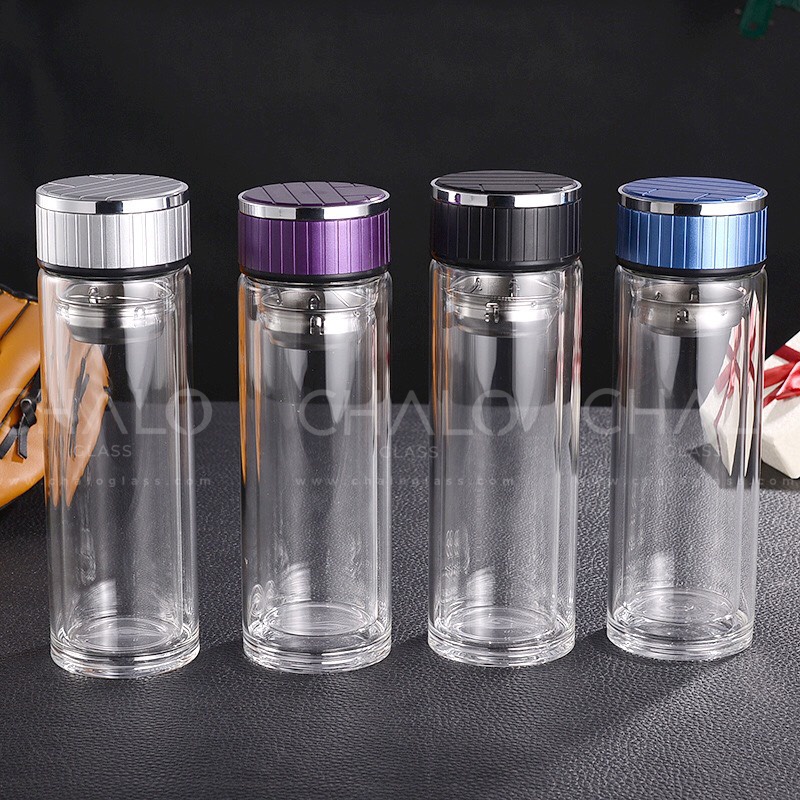 Bình thuỷ tinh chịu nhiệt đựng trà cá nhân cho dân văn phòng 300ml - BTR01 - BTR02