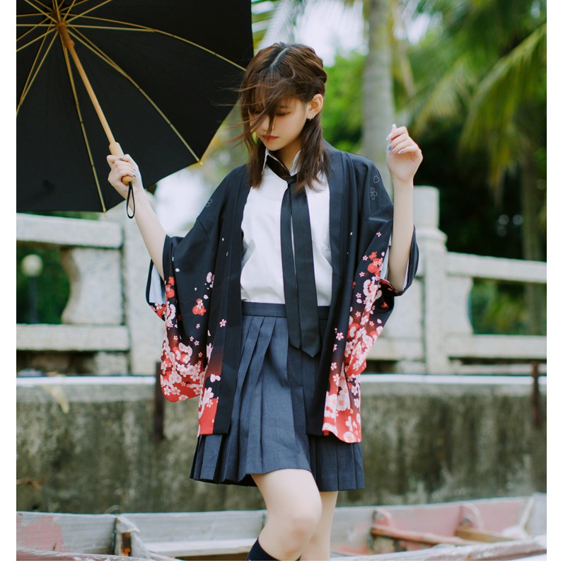 (CÓ SẴN chuẩn form HAORI) Áo khoác kimono haori cáo thần hoa anh đào | BigBuy360 - bigbuy360.vn