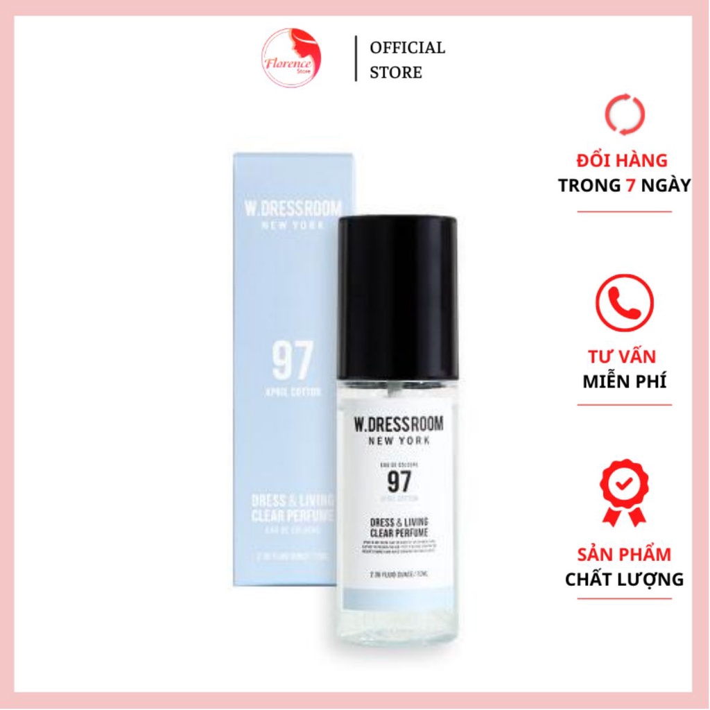 Xịt thơm quần áo W.Dressroom New York Dress &amp; living clear perfume mùi 97