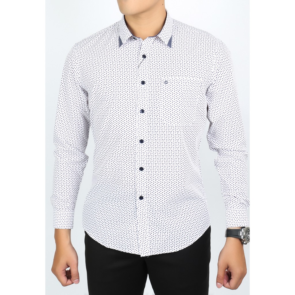 Áo sơ mi dài tay Owen chất Bamboo Regularfit màu trắng họa tiết - AR90027D | BigBuy360 - bigbuy360.vn