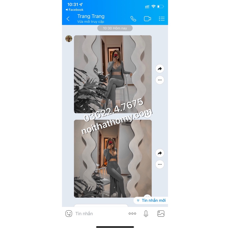 Gương lượn sóng viền màu trắng 70x 1m7