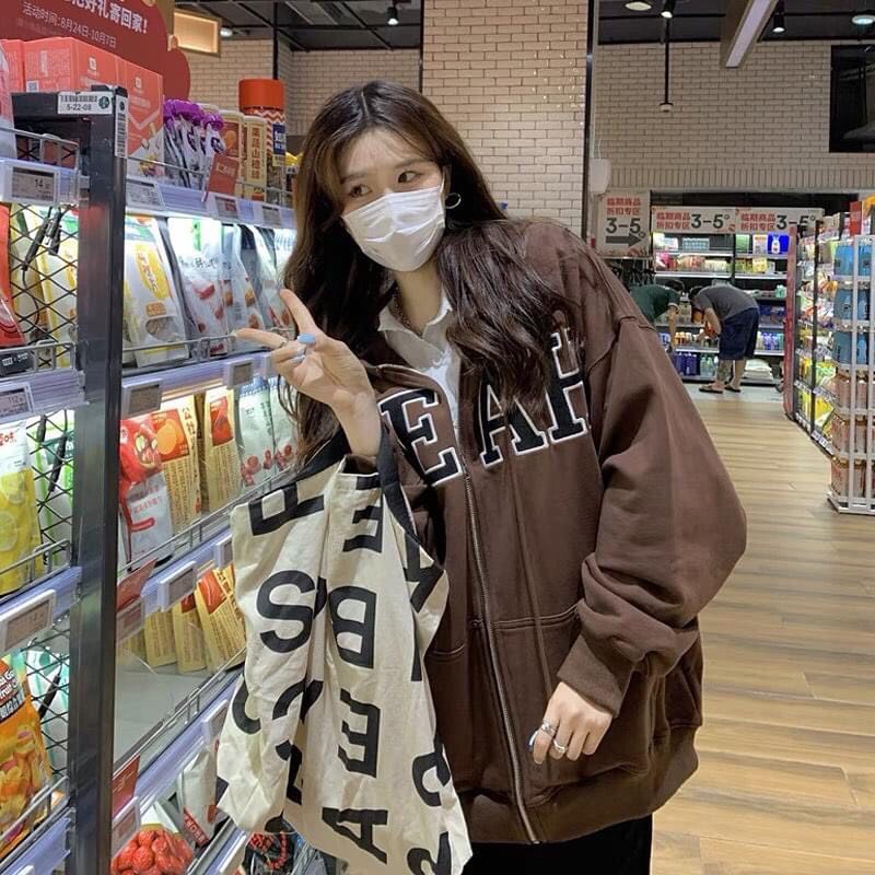 Áo khoác nỉ Yeah Hàn Quốc L.Y Store nữ &lt;3 chất nỉ dày dặn
