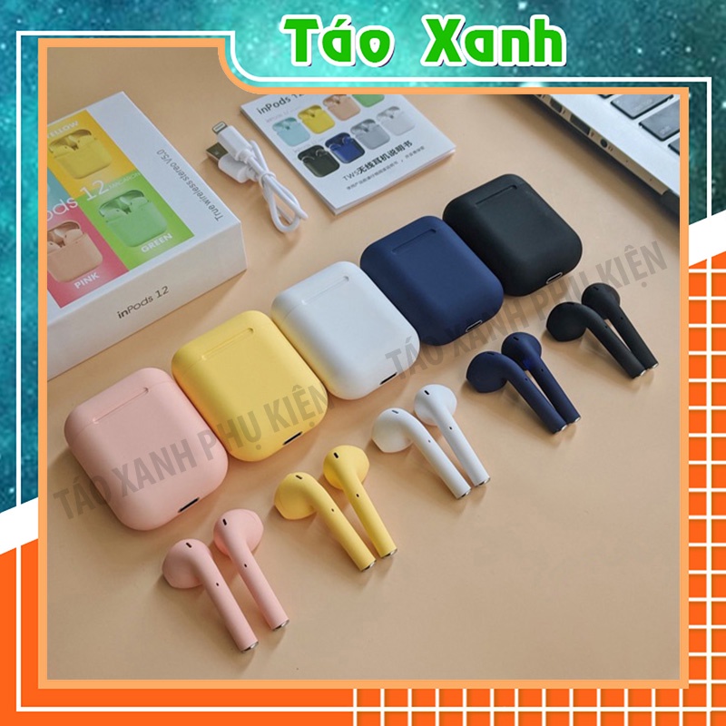 Tai Nghe Bluetooth Không Dây Inpods i12 TWS 5.0 Cảm Ứng Điều Khiển - Táo Xanh Phụ Kiện