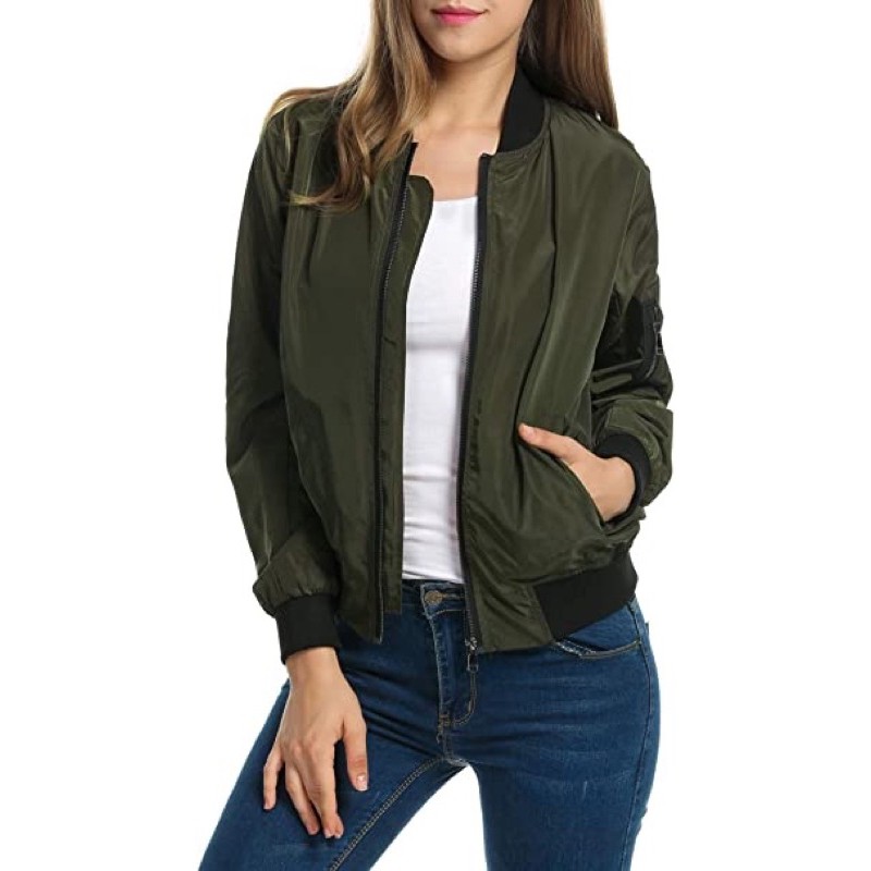Áo Bomber Nữ Lót Lông Xanh Ảrmy BSK | BigBuy360 - bigbuy360.vn