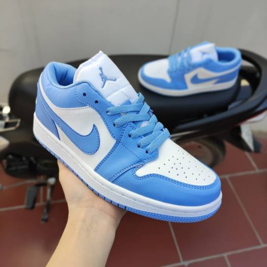Giày Sneaker JORDAN 1 CỔ THẤP XANH DƯƠNG , Giày thể thao Jordan JD 1 Low Unisex full BOX + Bill