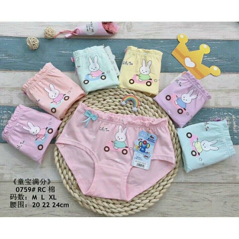 Quần chíp bé gái 100% cotton mềm mại