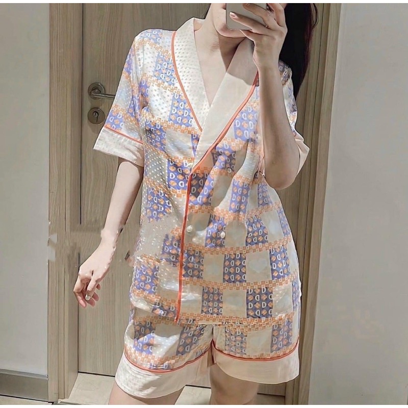 pijama đùi vec cao cấp Quảng Châu d chìm cam