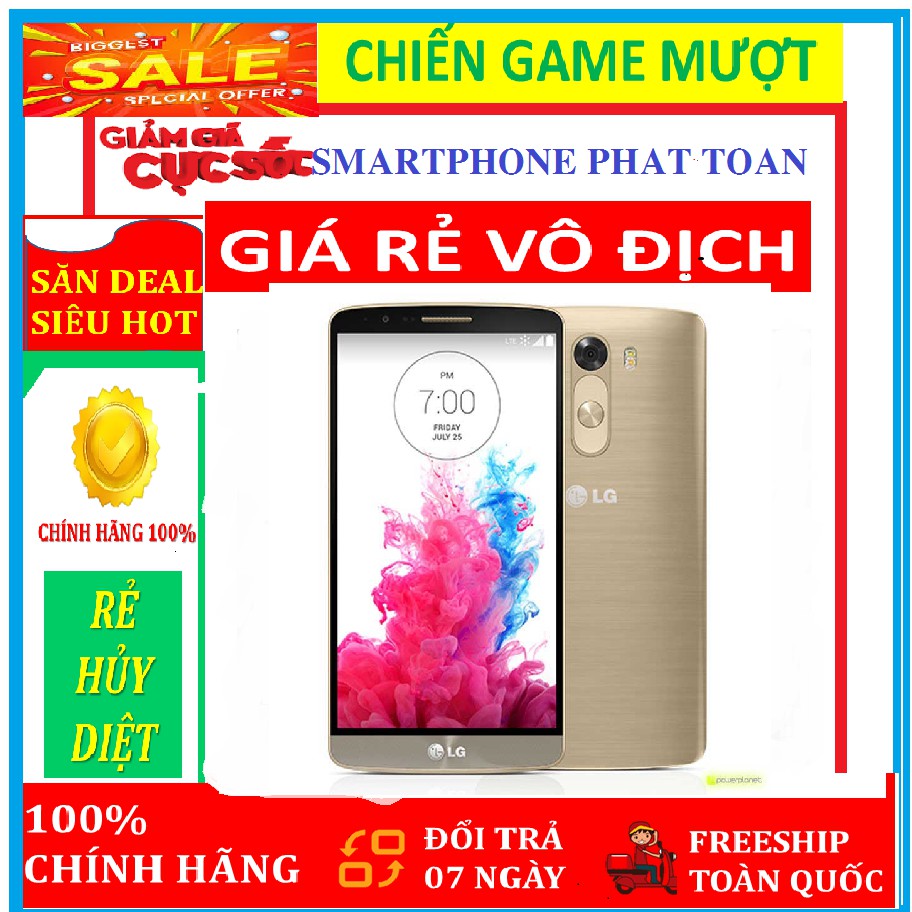 Sale Sốc Lg G3 Ram 3Gb Rom 32Gb FullBox - Màn hình IPS LCD, 5.5 , Quad HD (2K)- Android 4.4 (KitKat)- Snapdragon 801 4 n