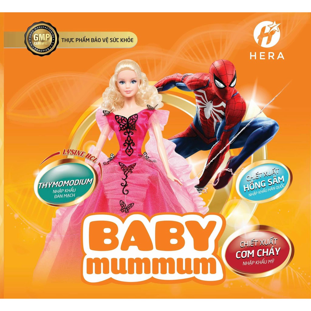 [CHÍNH HÃNG] SIRO HERA BABY MUMMUM CHO TRẺ BIẾNG ĂN - TĂNG SỨC ĐỀ KHÁNG.HỘP 25 GÓI