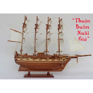 <Có video>Mô hình thuyền gỗ France II (Thân: 40cm)