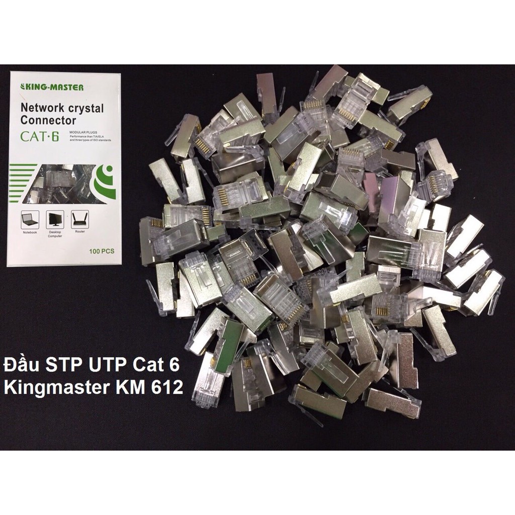 ĐẦU MẠNG CAT 6 RJ45 NHỰA KINGMASTER KM 601 , BỌC NHÔM CHỐNG NHIỄU KM 612
