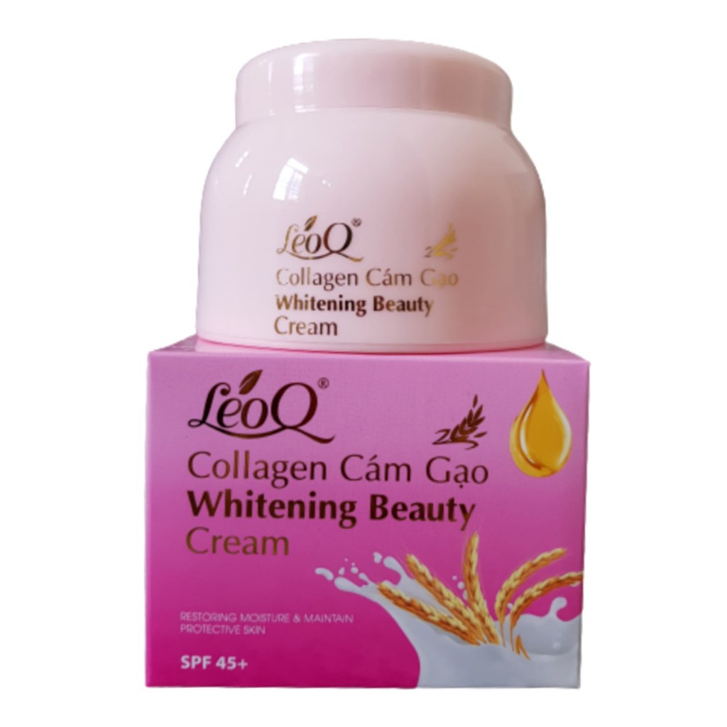 Kem Body Collagen Cám Gạo Dưỡng Da Trắng Sáng LEOQ HỘP HŨ 200G )L71