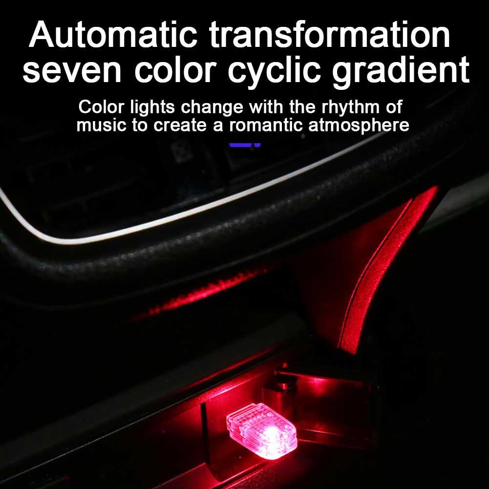Đèn LED USB Mini Nhiều Màu Sắc Điều Khiển Bằng Giọng Nói Trang Trí Xe Hơi