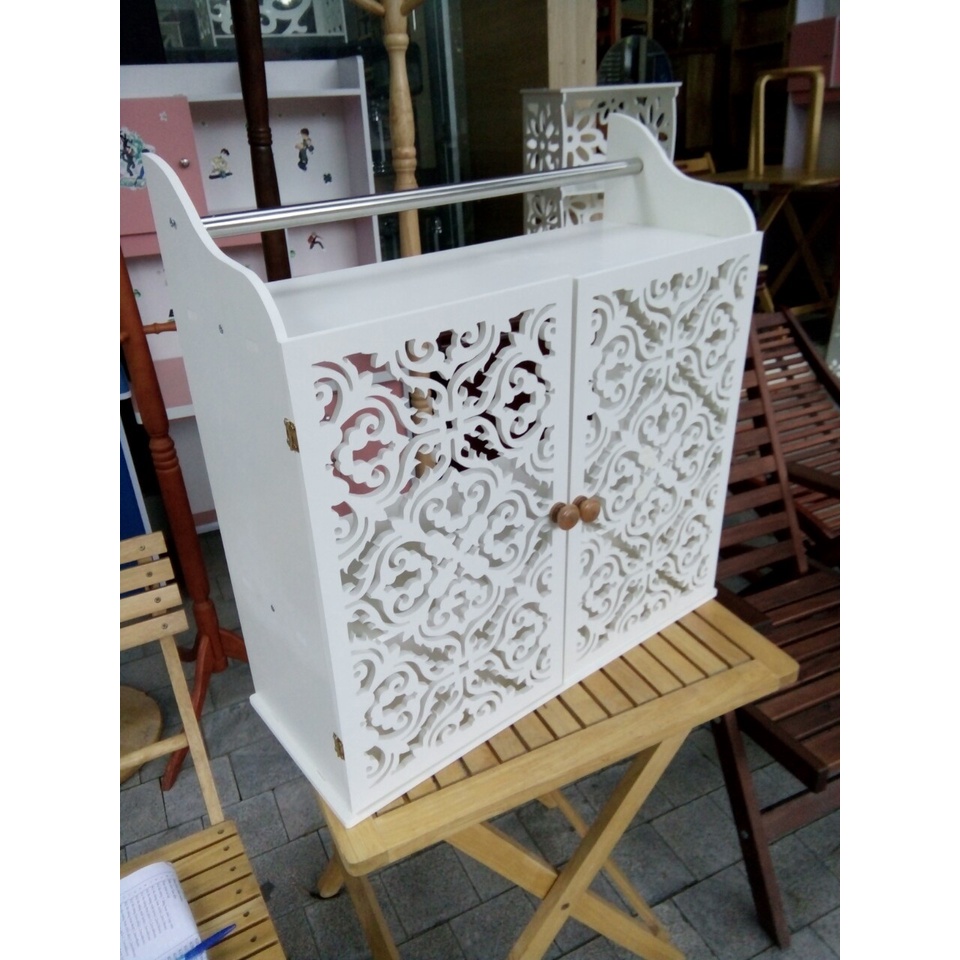 Kệ treo tường IGA chất liệu gỗ nhựa PVC chống nước IG342