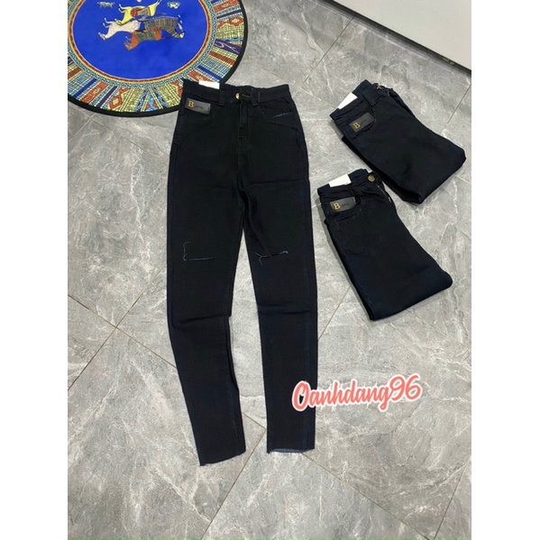 Quần jeans ôm cạp cao rách gối co dãn 4 chiều siêu hot
