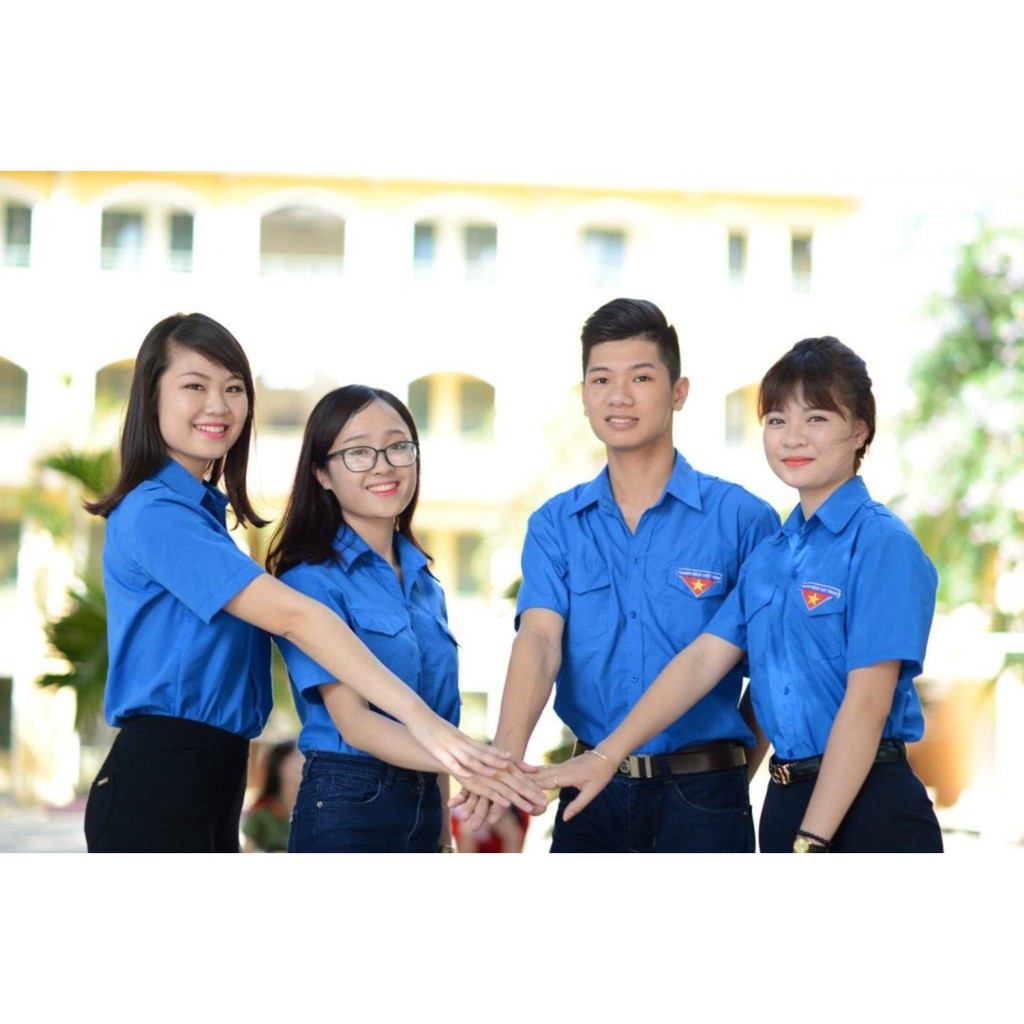 Áo Sơ Mi Đoàn Thanh Niên Việt Nam Hàng Đẹp Dài Tay Cộc Tay Đủ Size Nam Nữ