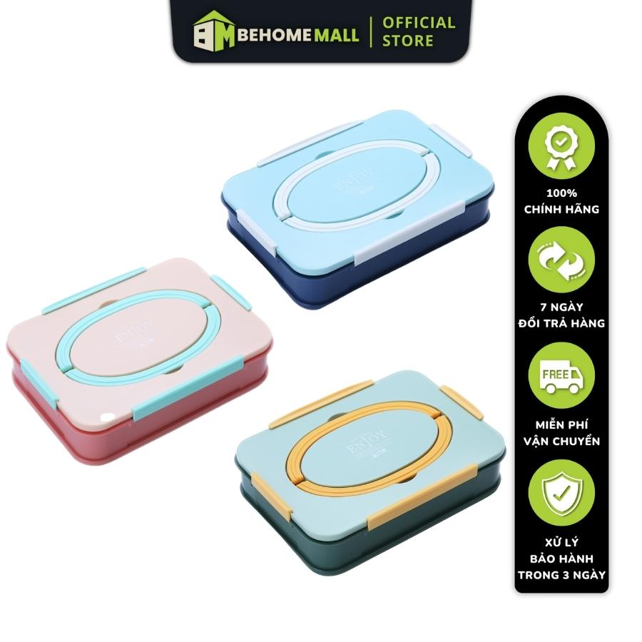 Hộp đựng cơm BEHOMEMALL Hộp cơm văn phòng inox 304 chia ngăn tặng kèm đũa thìa inox dung tích 1L hâm nóng thức ăn
