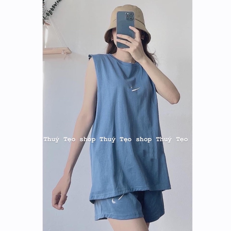 SET TANKTOP Logo thêu mã 113- Set tanktop thể thao nữ