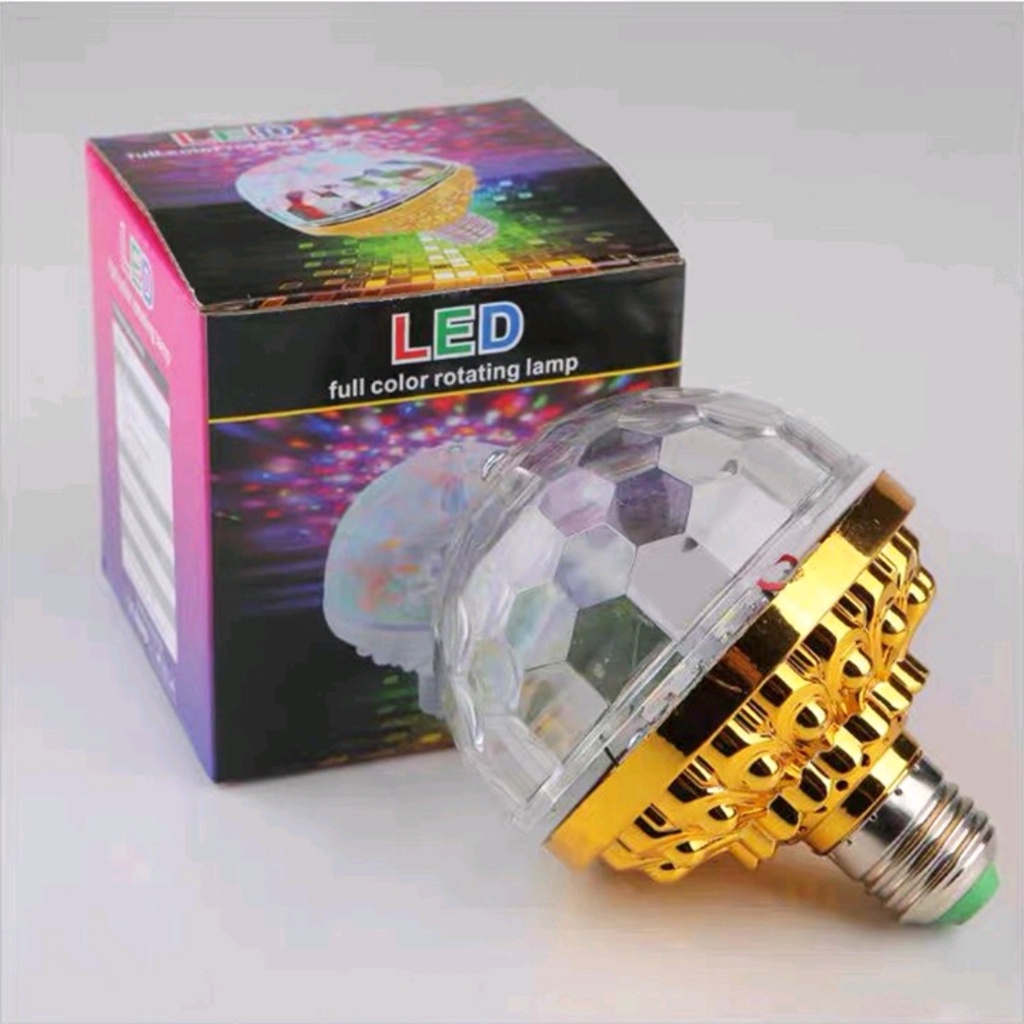 Đèn led xoay 7 màu vũ trường xoay  theo nhạc ,Hiệu ứng 360 độ kèm đui cắm E27 mẫu  2024