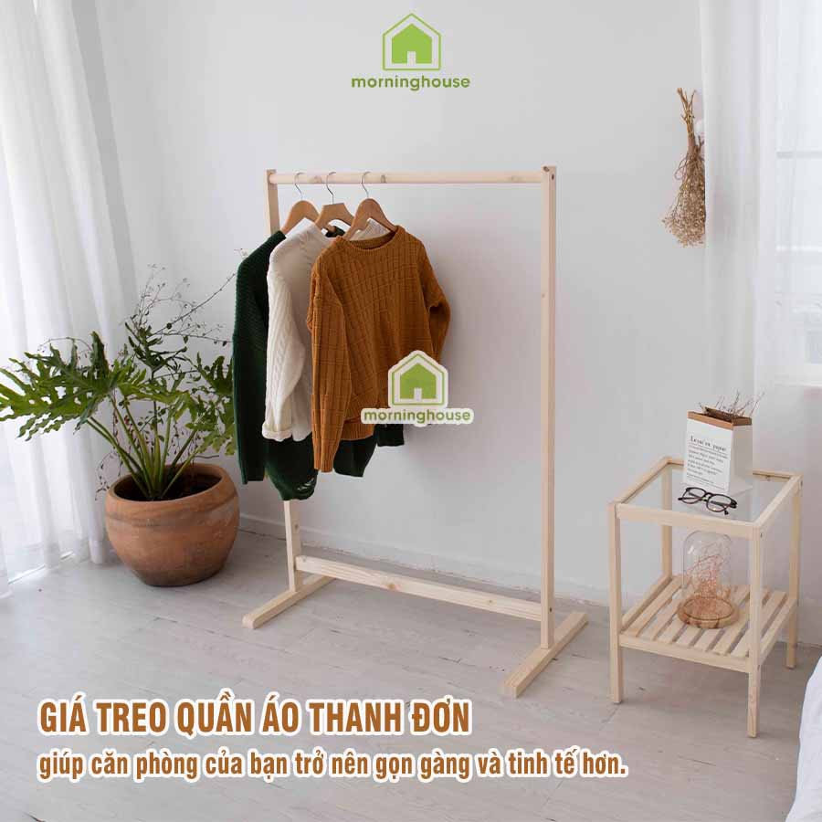 GIÁ TREO QUẦN ÁO THANH ĐƠN- MÀU GỖ/ MÀU TRẮNG - SINGLE HANGER