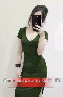đầm body cổ tim chất thun gân,ôm sát siêu đẹp