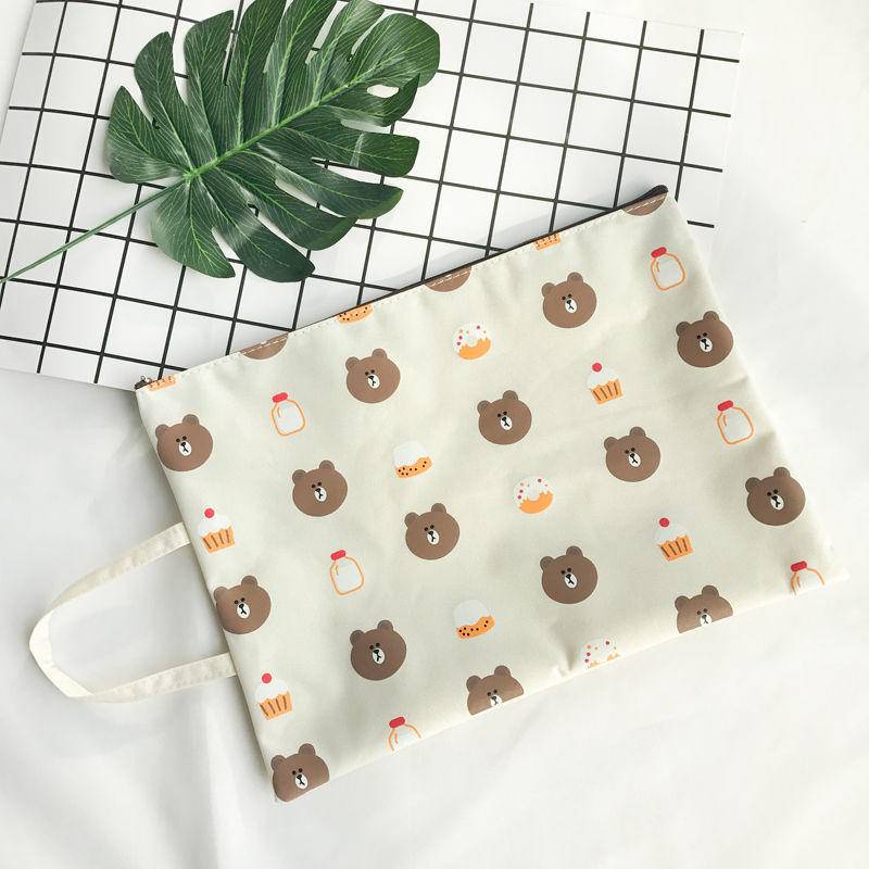 ⭐ iLado ⭐ Túi đựng tài liệu Khóa Kéo túi đựng bút Bìa đựng tài liệu trong suốt Hoạt Hình túi đựng tài liệu a4 file Hộp đựng storage dễ thương cute đồ dùng học tập học sinh động vật