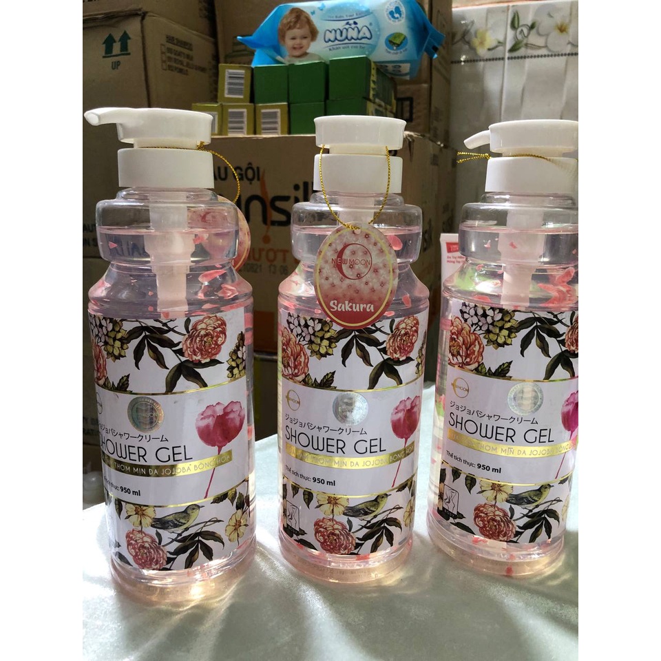 Sữa tắm gel bông hồng nhật 950ml