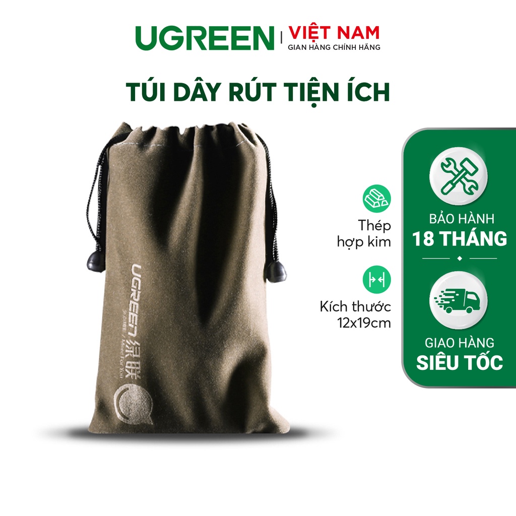 Túi đựng phụ kiện điện thoại, cáp sạc v.v có dây rút, kích thước 12x19cm Ugreen 20319