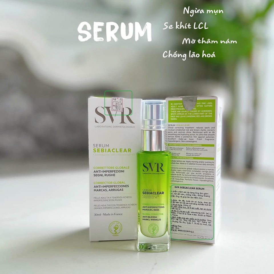 ✅ Serum SVR Sebiaclear Serum Chăm Sóc Da Làm Giảm Mụn, Mờ Thâm, Thông Thoáng Lỗ Chân Lông, Làm Mềm Mịn Da 30ml