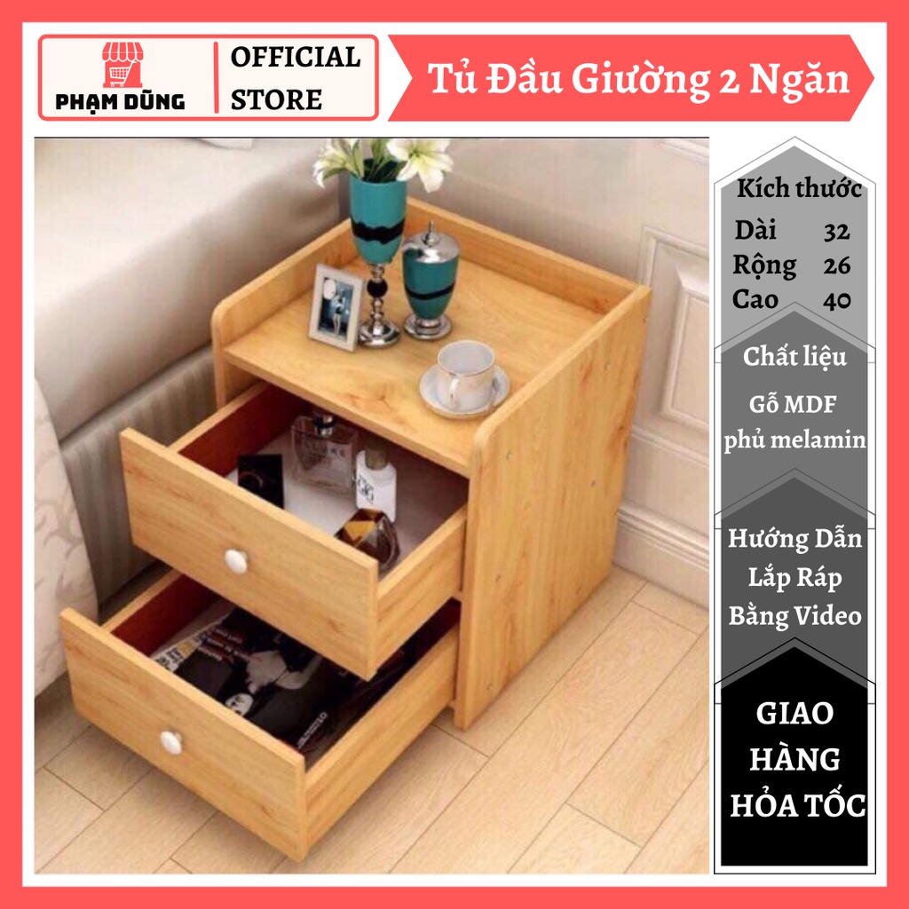 Tủ Đầu Giường , Tab Đầu Giường 2 Ngăn Kéo