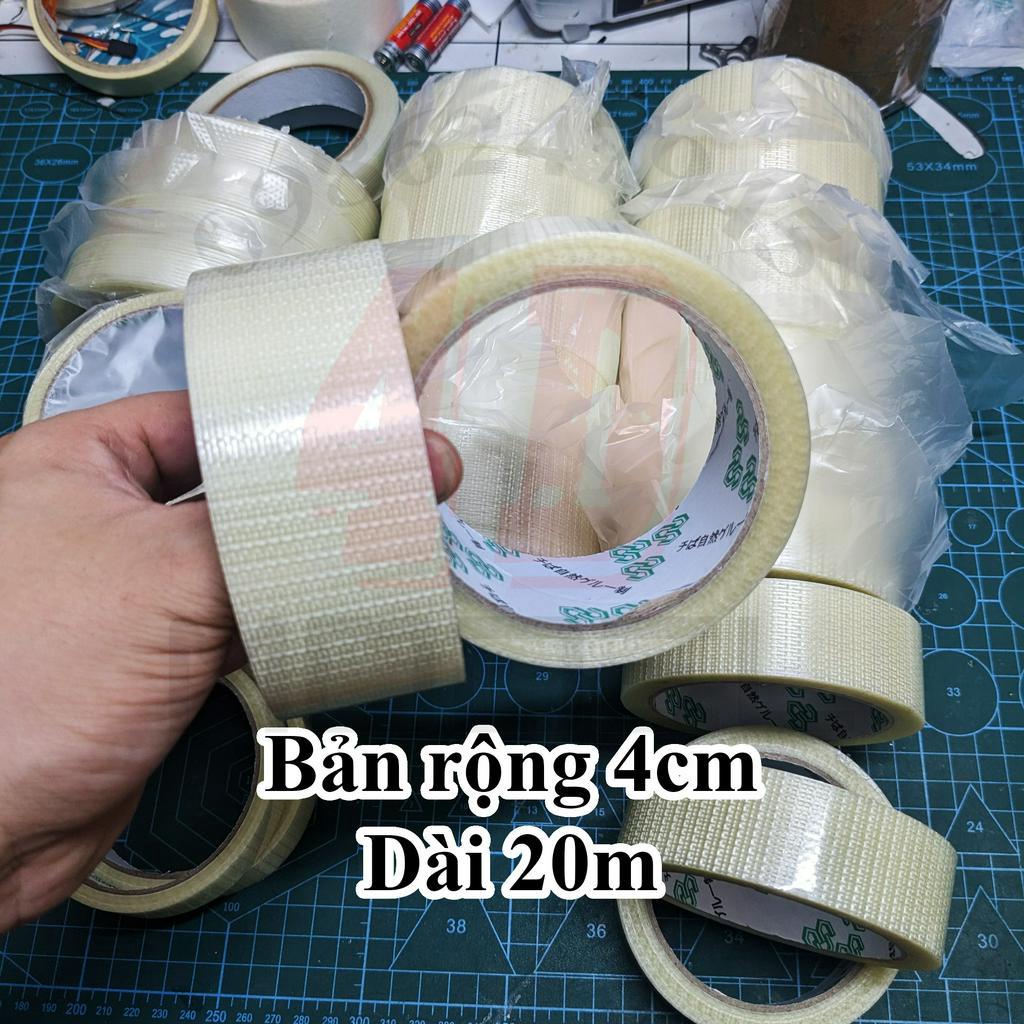 Băng dính sợi thủy tinh bản 2cm, 3cm, 4cm. Dùng dán bản lái & gia cố KIT máy bay Su27, F22, các loại mô hình rc