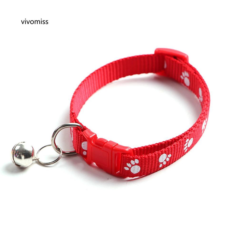 Vòng cổ có chuông họa tiết chân mèo dễ thương cho thú cưng