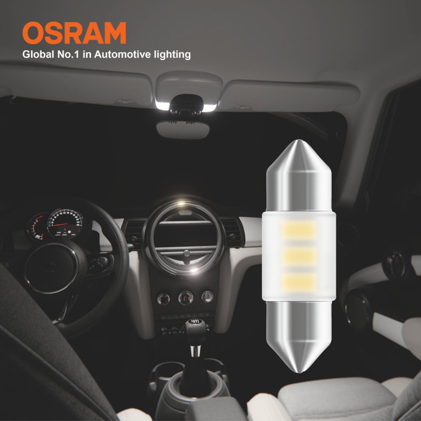 Bóng Đèn Led Cana Ngắn OSRAM Standard Retrofit C5W 12V Màu Trắng Cool - Nhập Khẩu Chính Hãng